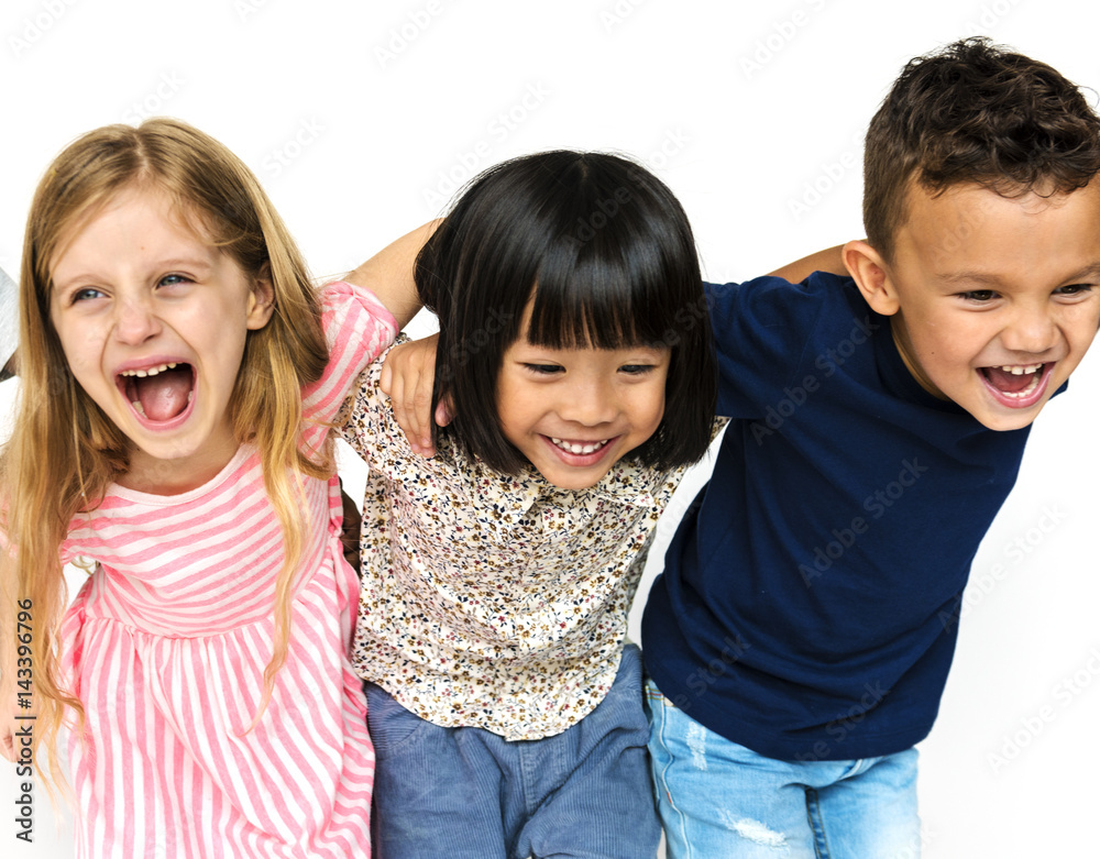 Happiness group of cute and adorable children Happiness group of cute and adorable children