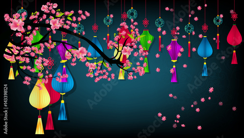 happy mid autumn festival chinese background