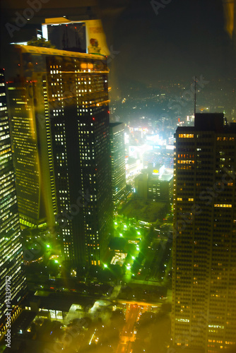 TOKYO, JAPAN: Panoramic view of Tokyo at night, from the Kenzo Tange building