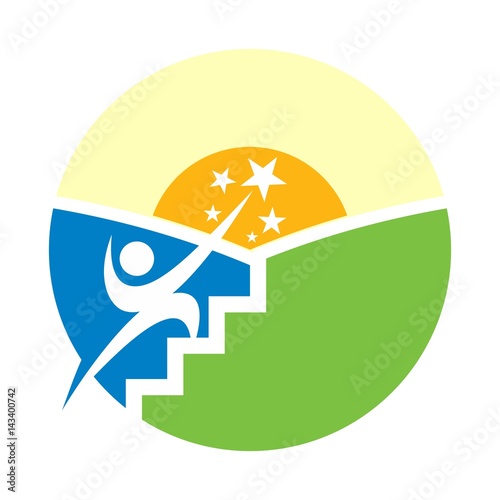 reach star logo vector. success people icon.