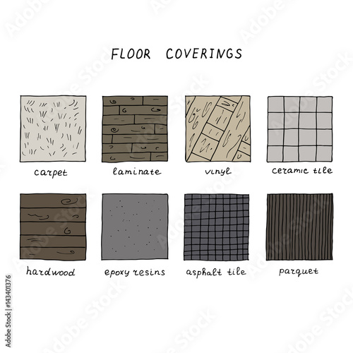Hand drawn floor coverings.