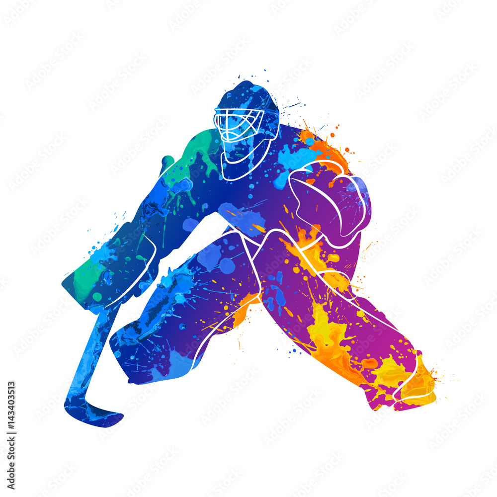 Naklejka premium player hockey goalie