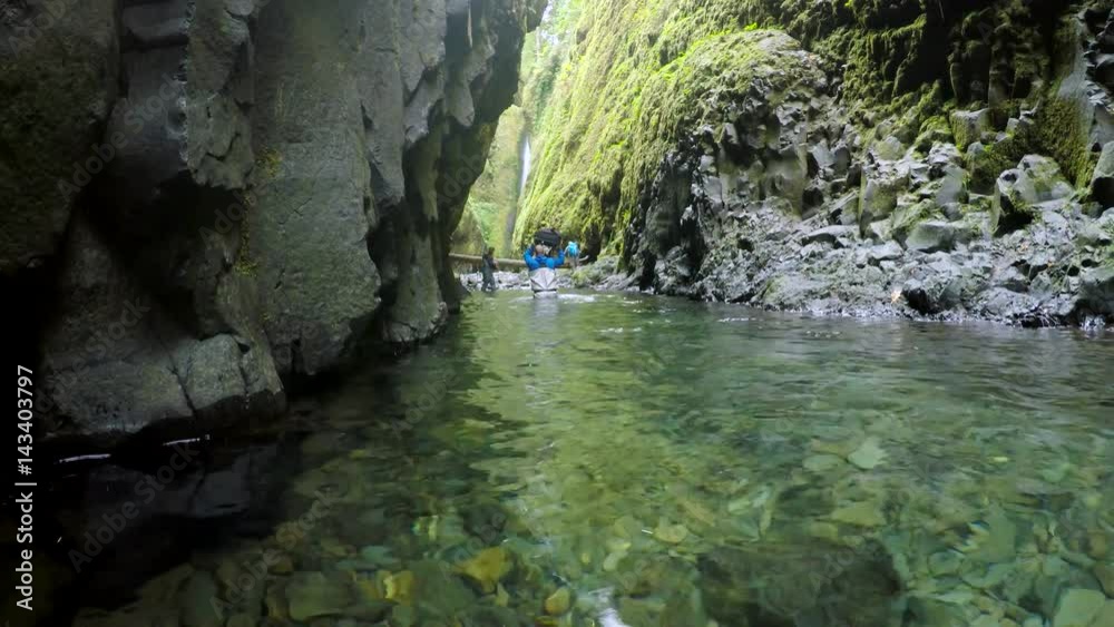 Wading through Oneonta Gorge Wading through Oneonta Gorge