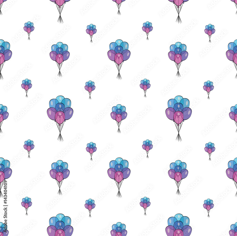 Holiday seamless pattern with multicolor air balloons. Design concept for gift cards, birthday greeting cards, festival decoration. Holiday seamless pattern with multicolor air balloons. Design concept for gift cards, birthday greeting cards, festival decoration.