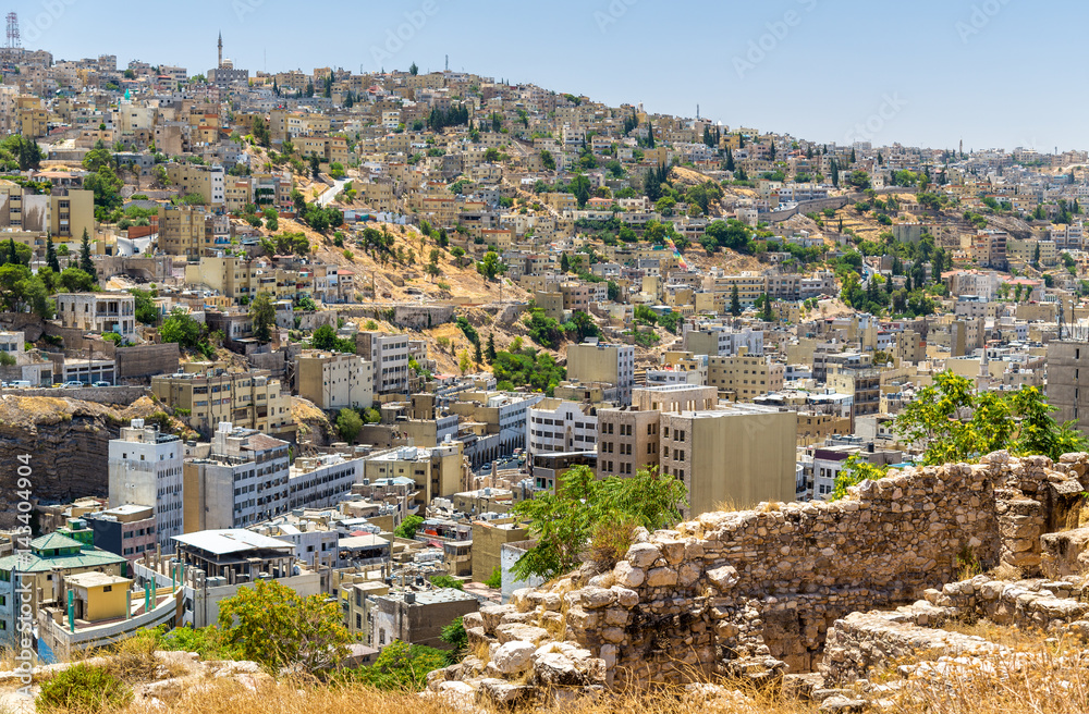 Obraz premium Cityscape of Amman downtown from the Citadel