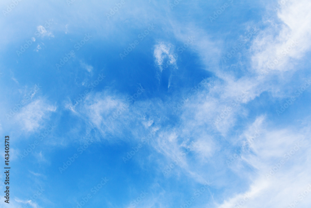 Beautiful white clouds soar across the screen over a deep blue background. Beautiful white clouds soar across the screen over a deep blue background.