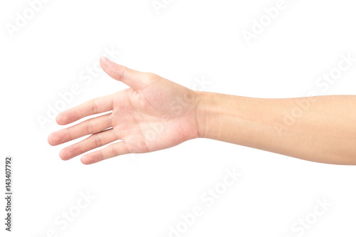 Man arm on white background, health care and medical concept