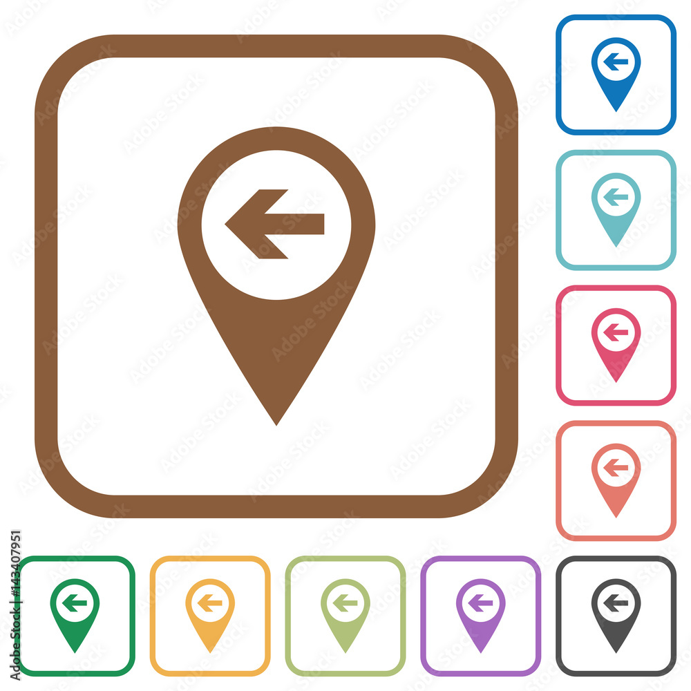 Previous target GPS map location simple icons Previous target GPS map location simple icons