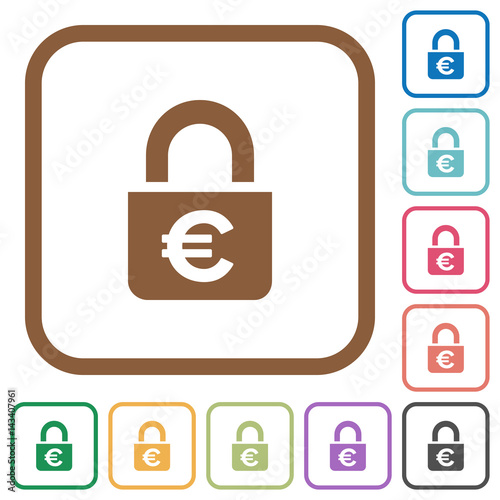 Locked euros simple icons