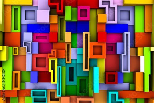 abstract colorful cubic background