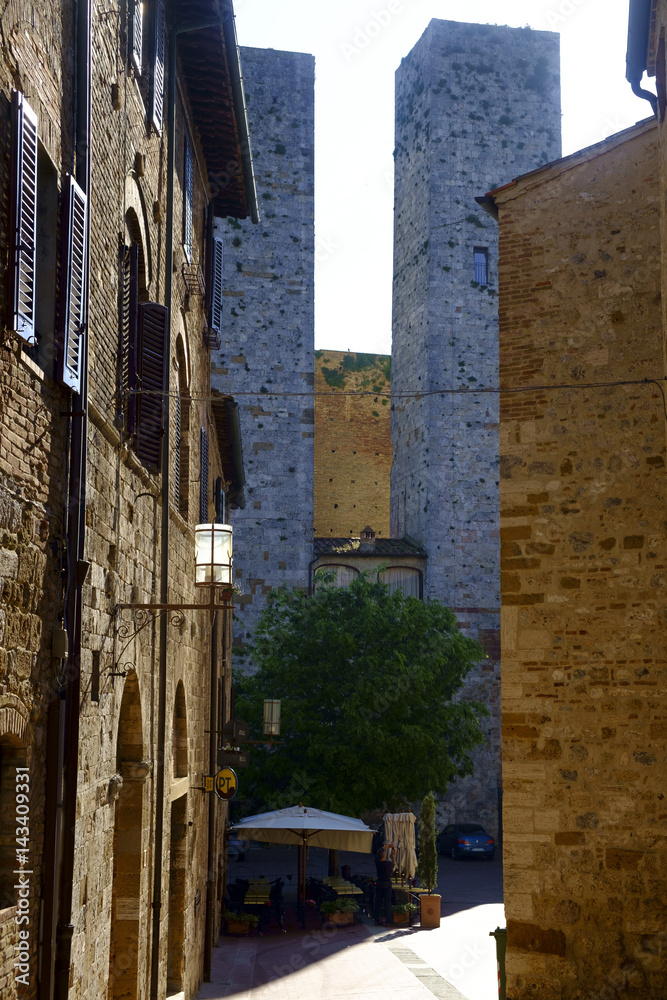 San Gimignano is a small medieval hill town in Tuscany,