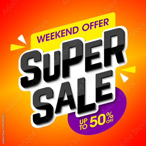 Super Sale bright advertising banner 