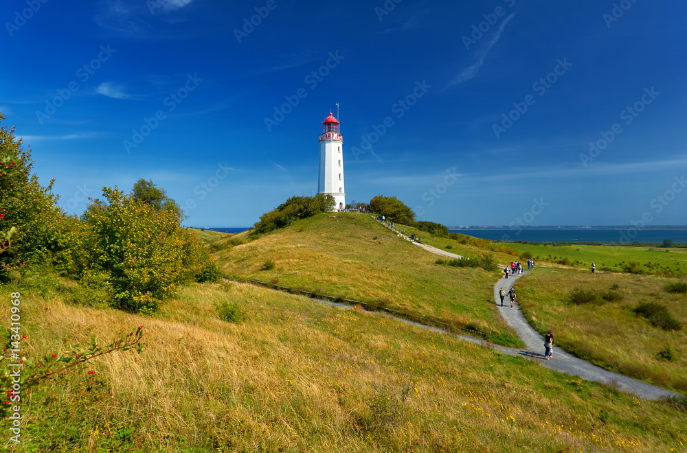 famous white lighthouse tourism sight close to Kloster