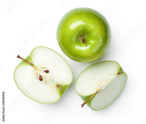 Granny Smith Apples on White