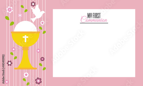 my first communion.Invitation card. Space for text