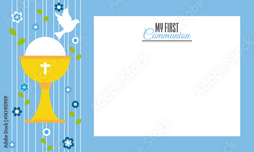 my first communion.Invitation card. Space for text