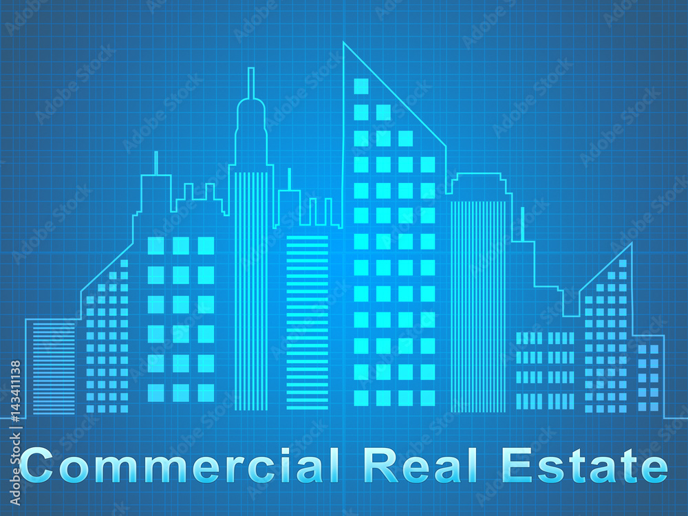 Commercial Real Estate Represents Offices Sale 3d Illustration