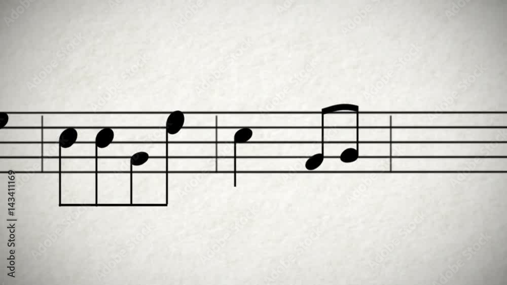 Musical Sheet travelling loop with alpha channel Musical Sheet travelling loop with alpha channel