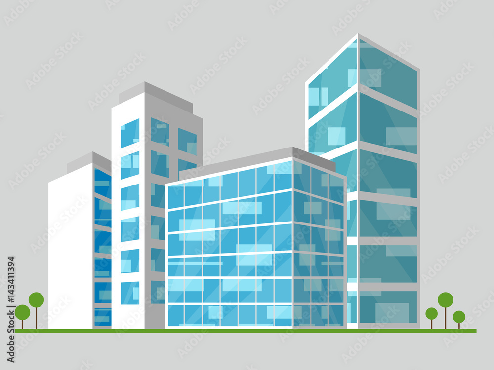 Office Block Displays Corporate Cityscape 3d Illustration Office Block Displays Corporate Cityscape 3d Illustration