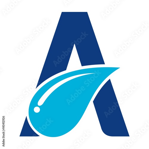 letter a and water drop logo vector.