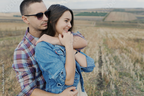 Romantic young couple in love photo