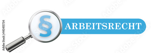 Loupe Blue Paragraph Banner Arbeitsrecht