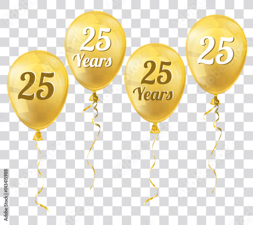 Golden Transparent Balloon 25 Years