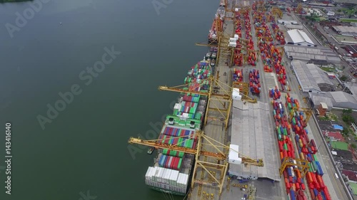 aerial shot of port of buenaventura photo
