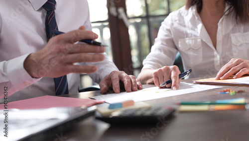 Tableau sur toile Senior manager working with executive assistant