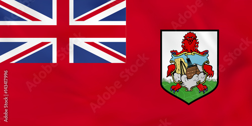 Bermuda waving flag. Bermuda national flag background texture.