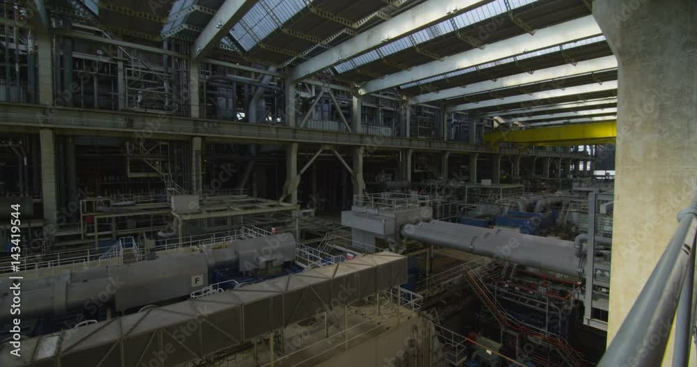 Interior view of huge industrial power plant. No people. Interior view of huge industrial power plant. No people.