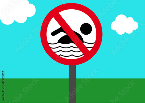  Schild Baden verboten