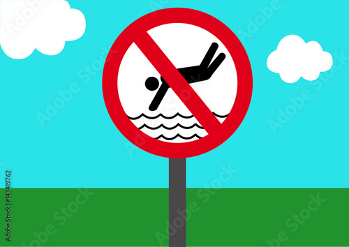 Schild Kopfsprung verboten