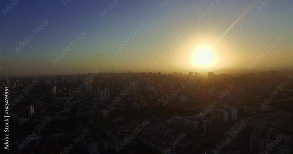 Barranquilla Colombia Sunset Cityscape Aerial