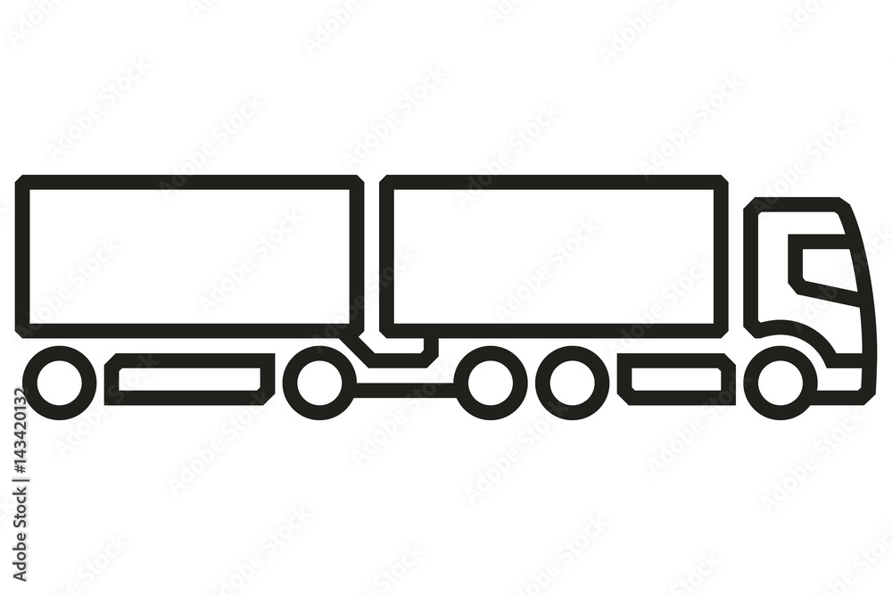 Vehicle Icons: European Truck Tandem(2). Vector. Vehicle Icons: European Truck Tandem(2). Vector.