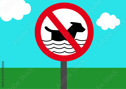 Schild Baden für Hunde verboten