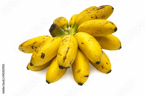 lady finger banana isolate on white background have clipping path