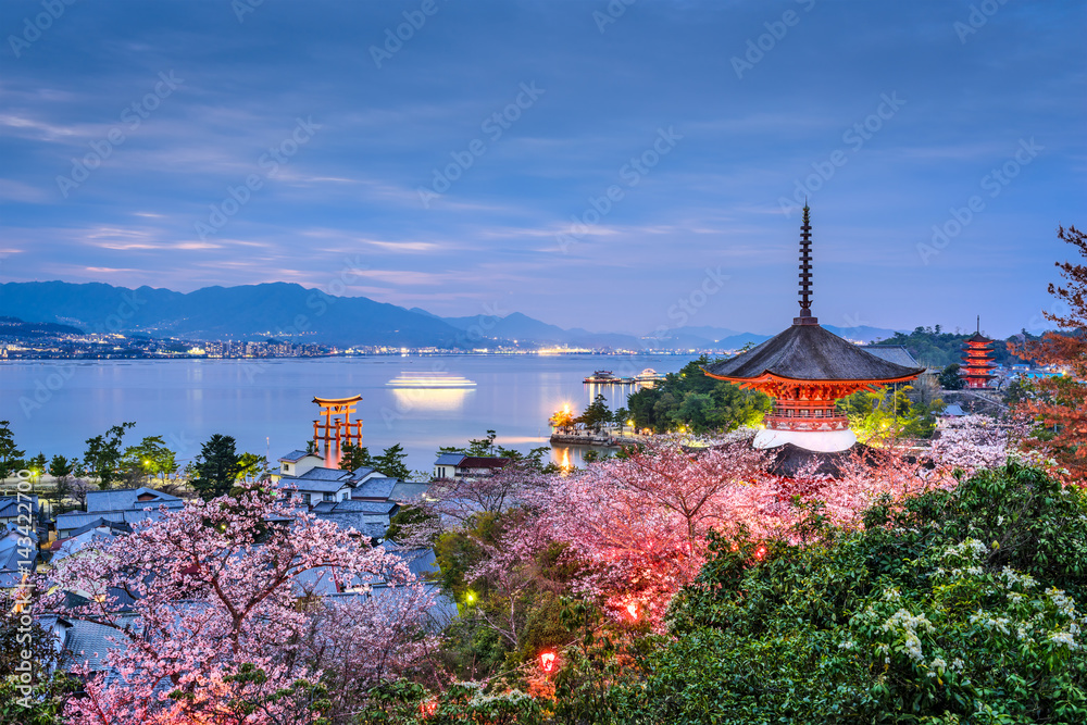 Fototapeta premium Miyajima, Japan in Spring