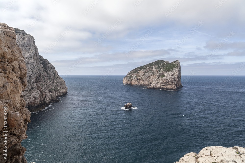 Naklejka premium Foradada island in Capo Caccia,Alghero,Sardinia,Italy.