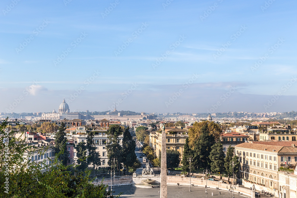Rome, Italy. View from the Piazza del Popolo