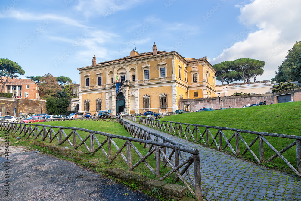 Obraz premium Rome, Italy. The Villa Giulia - National Museum of Etruscan Art, former summer residence of the Roman popes, 1555.
