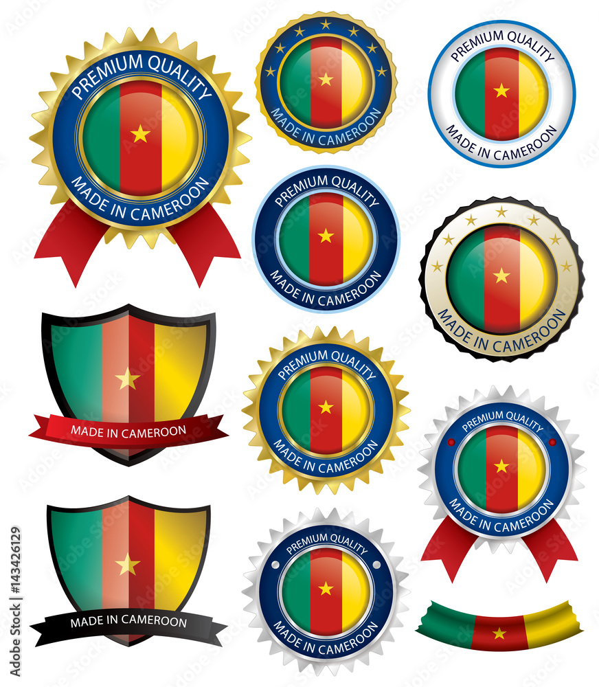 Made In Cameroon Seal, Cameroon Flag (vector Art) Stock Vector 