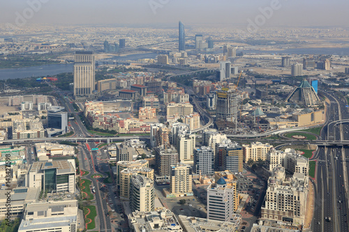 Dubai Skyline mit The Creek Fluss Luftaufnahme Luftbild