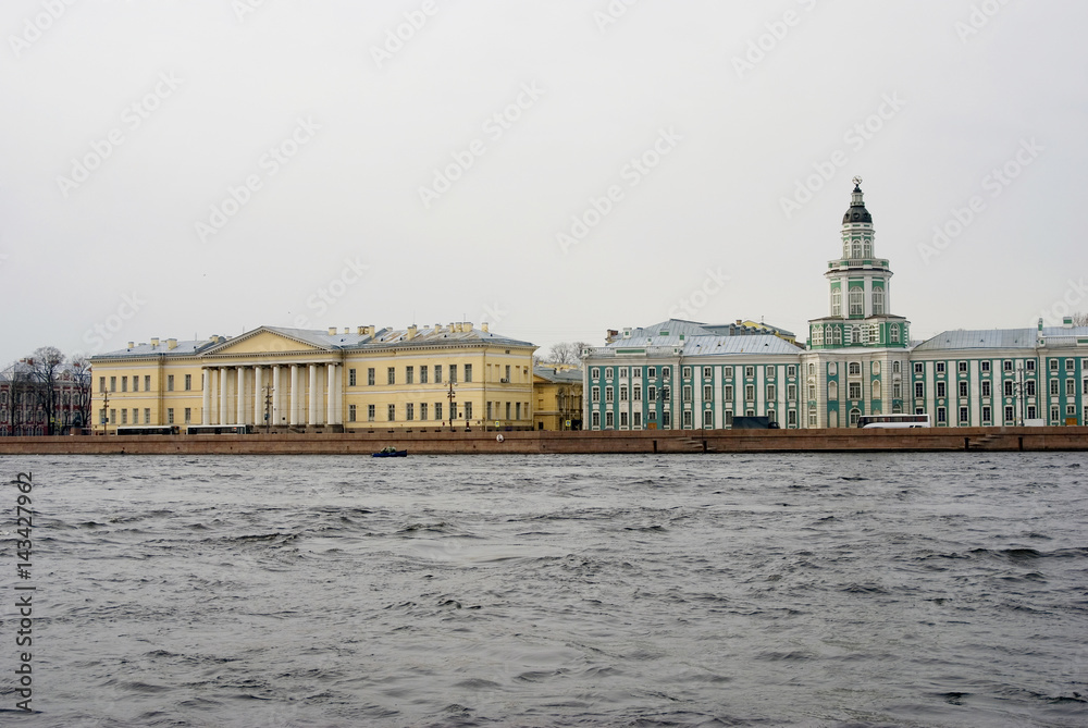 Architecture of Saint-Petersburg, Russia. Kunstcamera museum.