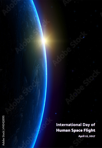 International day of Human space flight. Yuri night. First man in space.