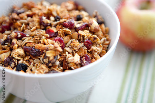 Healthy granola in a bowl photo