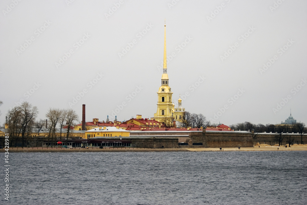 Peter and Paul's fortress. The Neva river.