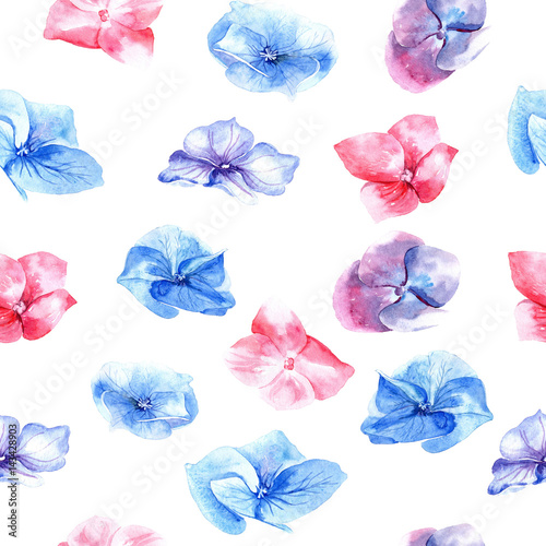 Seamless pattern with Flowers  Hydrangea