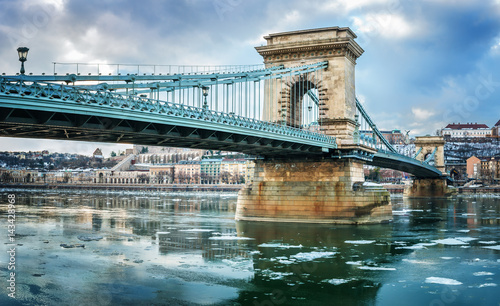 Chain bridge in Budapest, Hungary