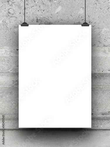 Blank frame against gray marble wall